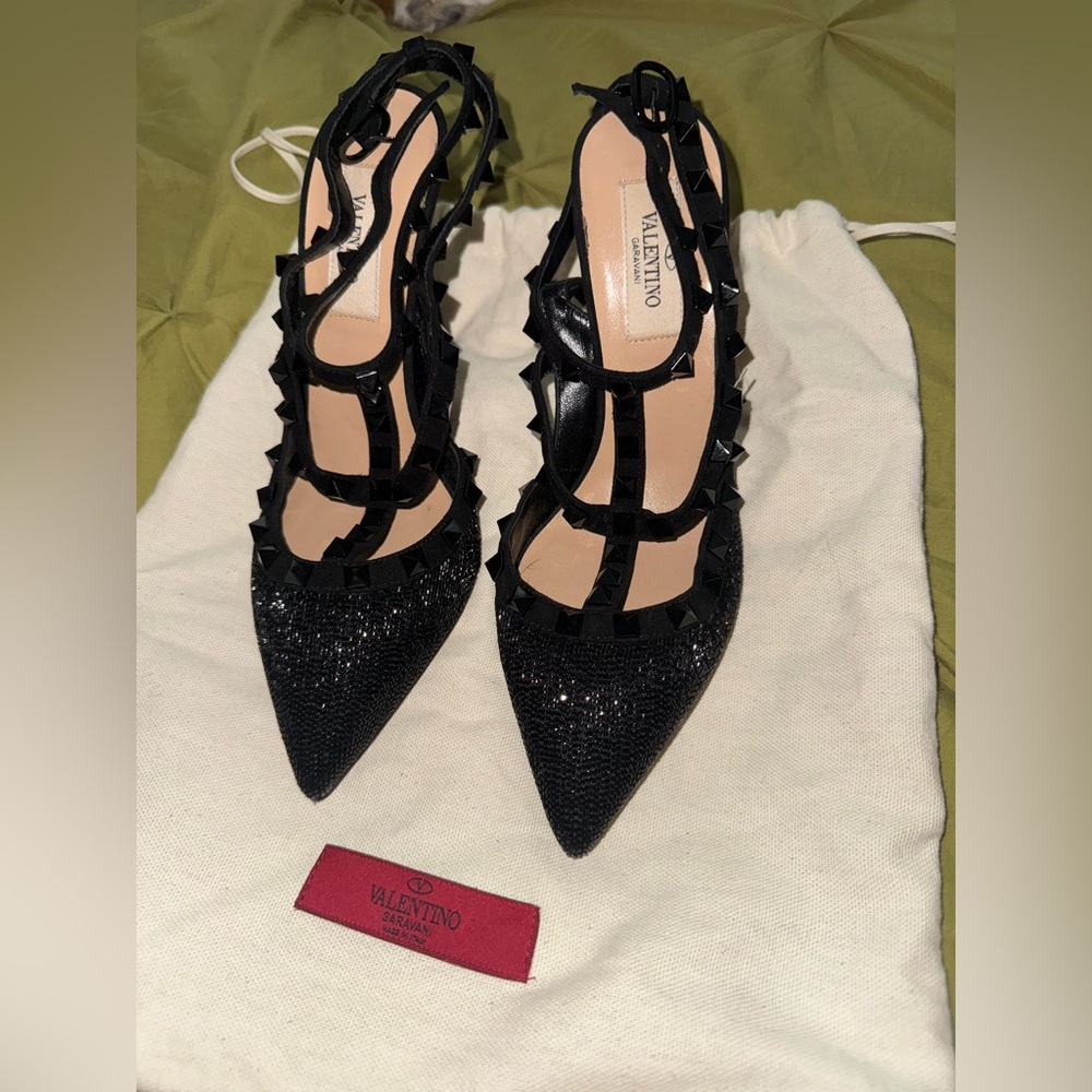 Valentino Women's Black Studded Heels - BLACK (Limited Edition) Size 36/6